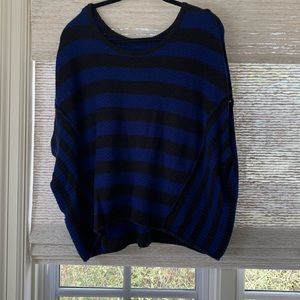 Black and blue striped free people sweater